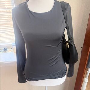 Workshop Republic Clothing Charcoal Long Sleeve Top